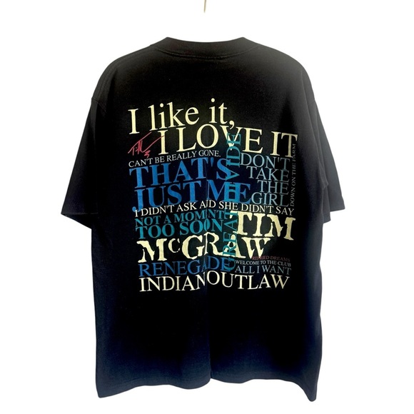 Vintage 1995 Tim McGraw I Like It I Love It Tour Band Tee Single Stitch Large - Picture 3 of 5